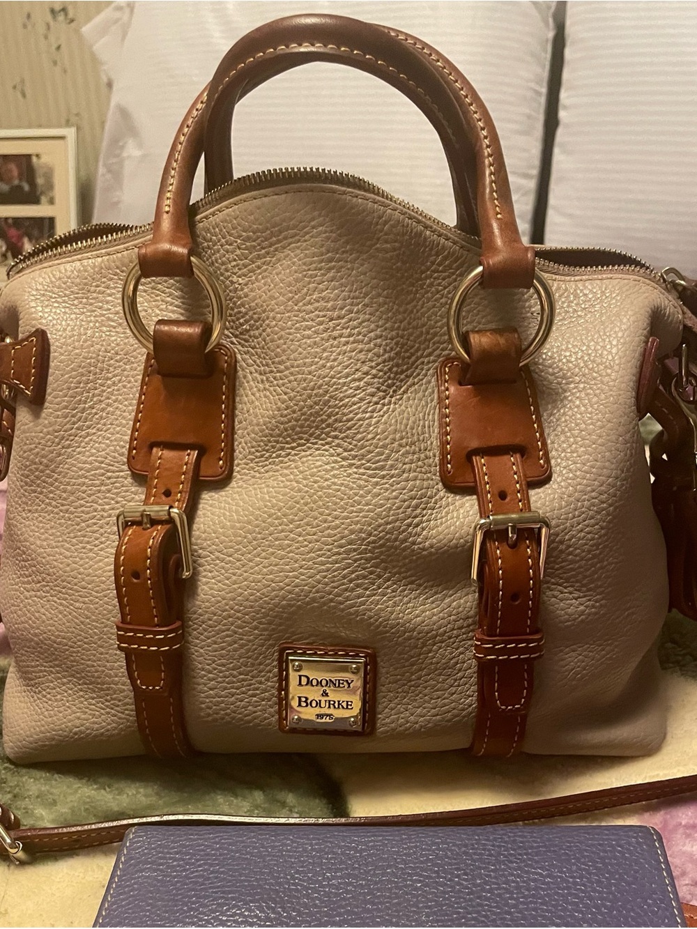 Dooney & Bourke Bristol satchel Mauve Italian pebbled leather - Picture 3 of 8